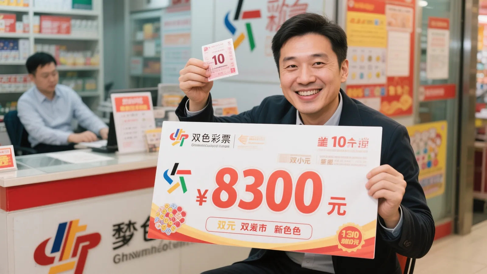 男子午休购彩仅花10元，竟中双色球830万大奖